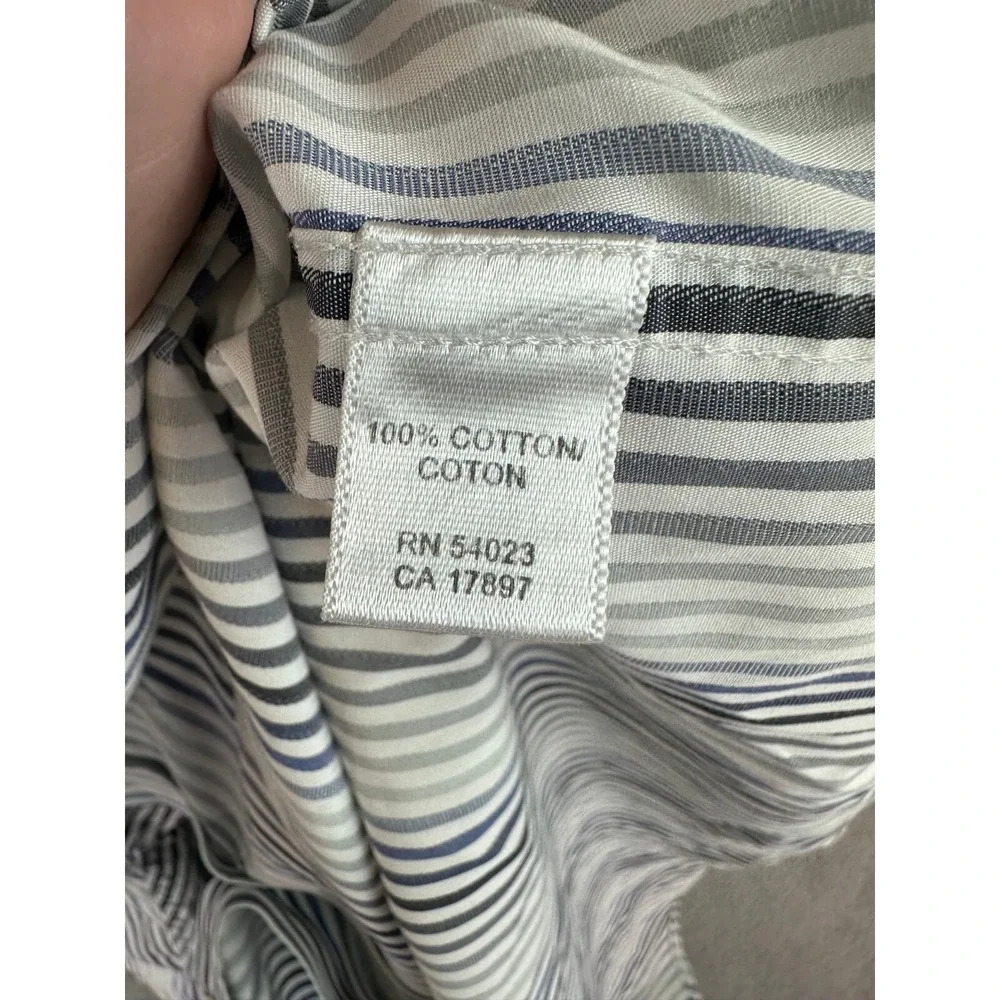 Banana Republic Shirt Mens 17.5 Extra Large Button Up Long Sleeve Striped Dress